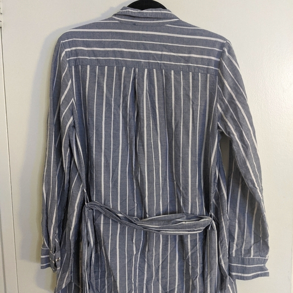 Dynamite Blue & White Striped Long Button Down - Picture 3 of 4